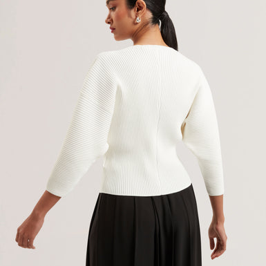 Womens LILABTH-Sculptured Rib Sweater Ivory