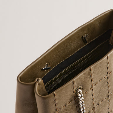 Women's Stalia-Checked Stitch Detail Small Bag Khaki