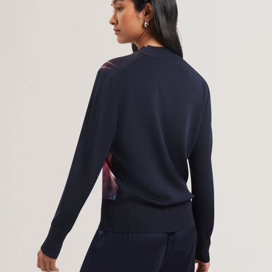 Women's PAULEAN-Woven Front Knitted Cardigan