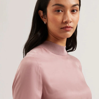 Women's ANYAAA-Cupro Woven Front Short Sleeve Tee