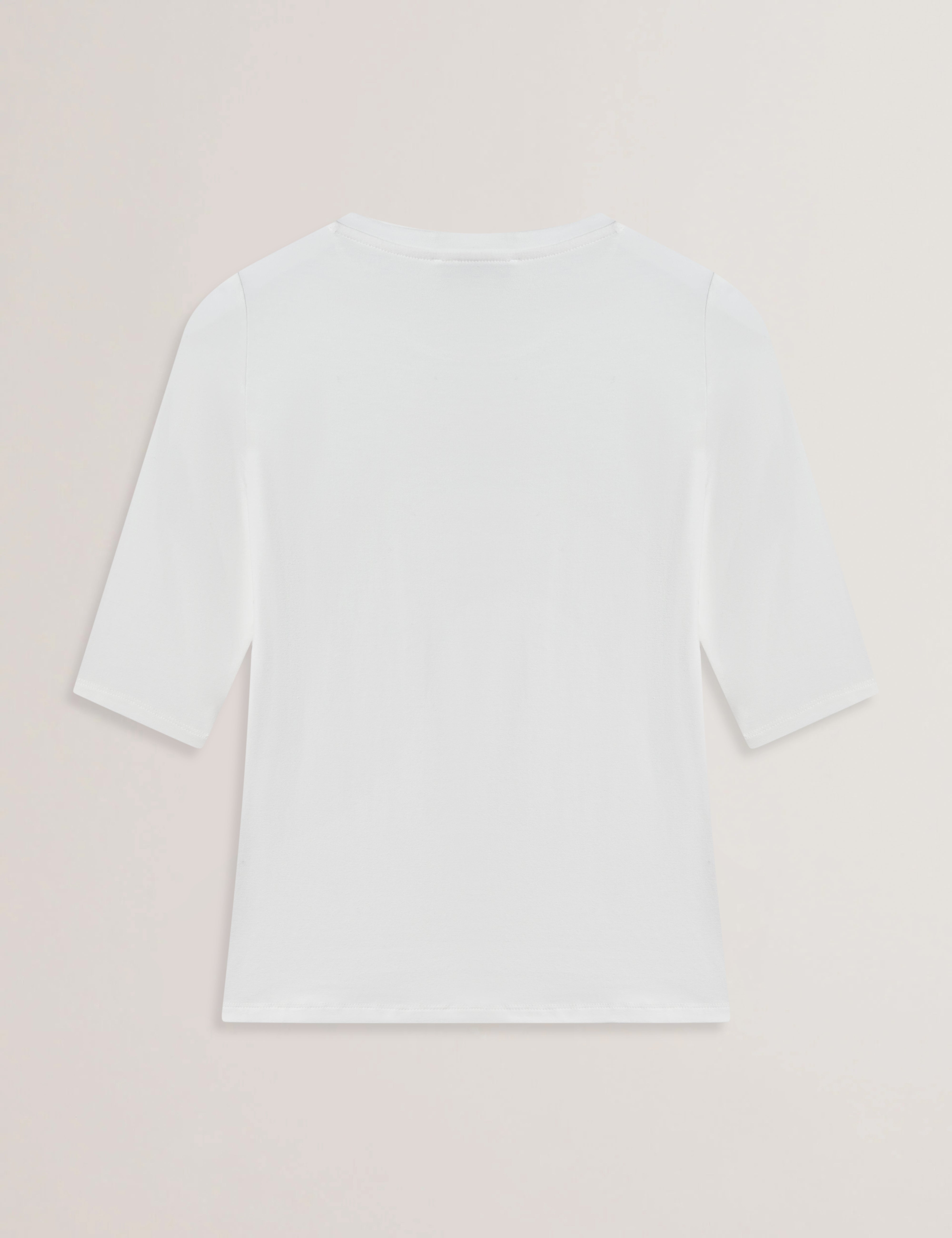 Womens CASY-Fitted Half Sleeve Chest Branded Tee Petal