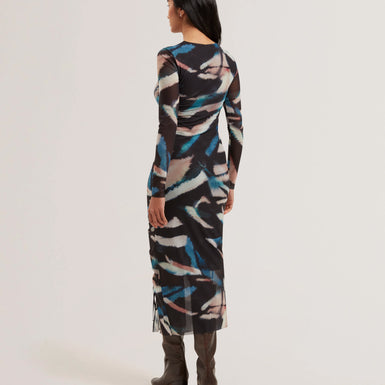 Women's ELLYLOU-Printed Mesh Bodycon Gathere