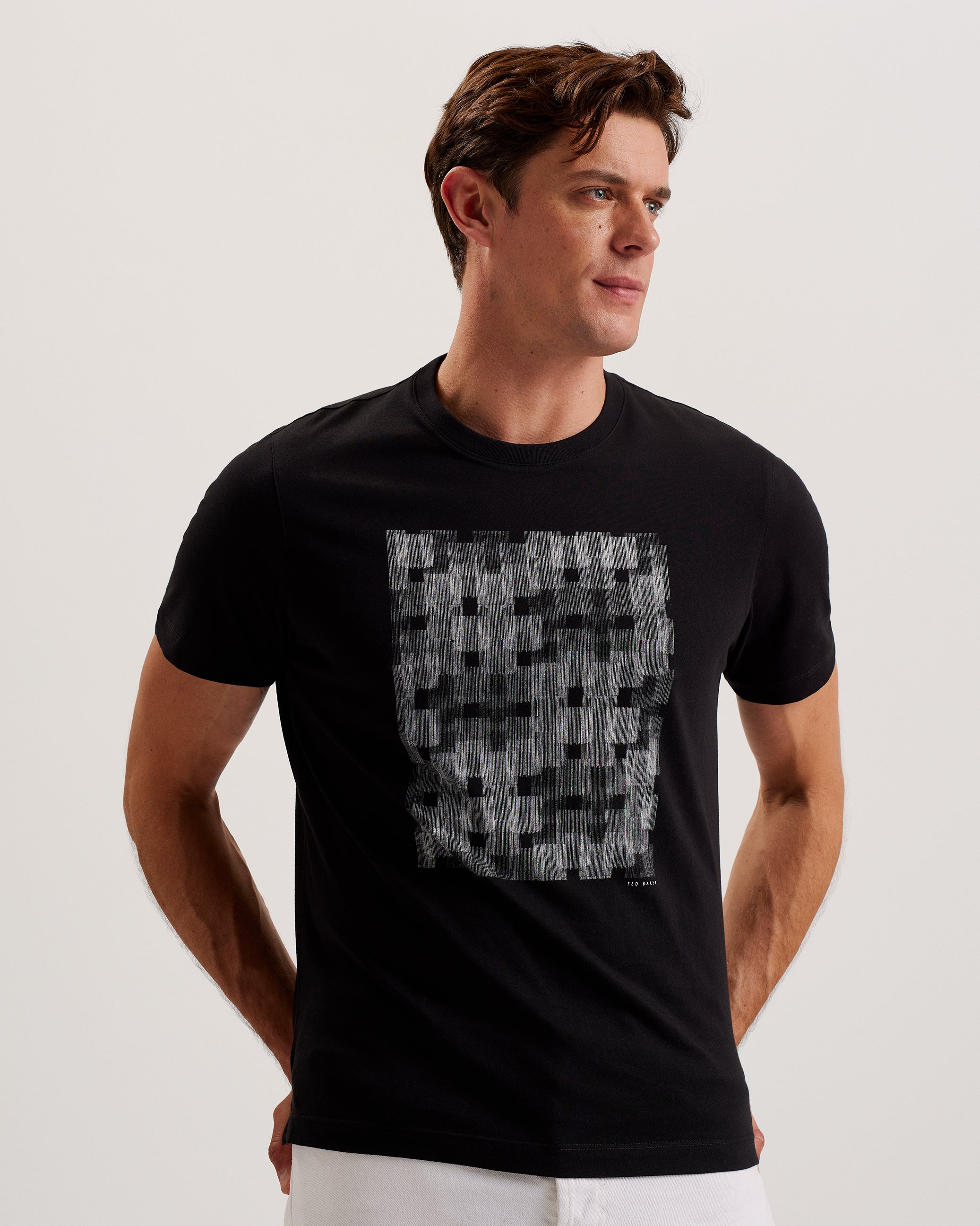 Men's Tessman-Ss Box Printed T-Shirt Black