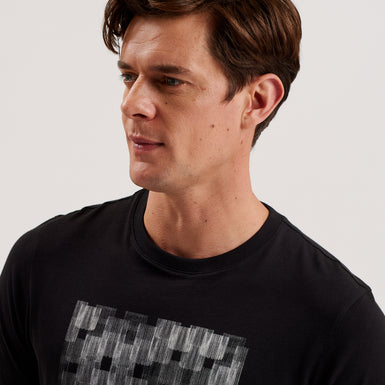 Men's Tessman-Ss Box Printed T-Shirt Black