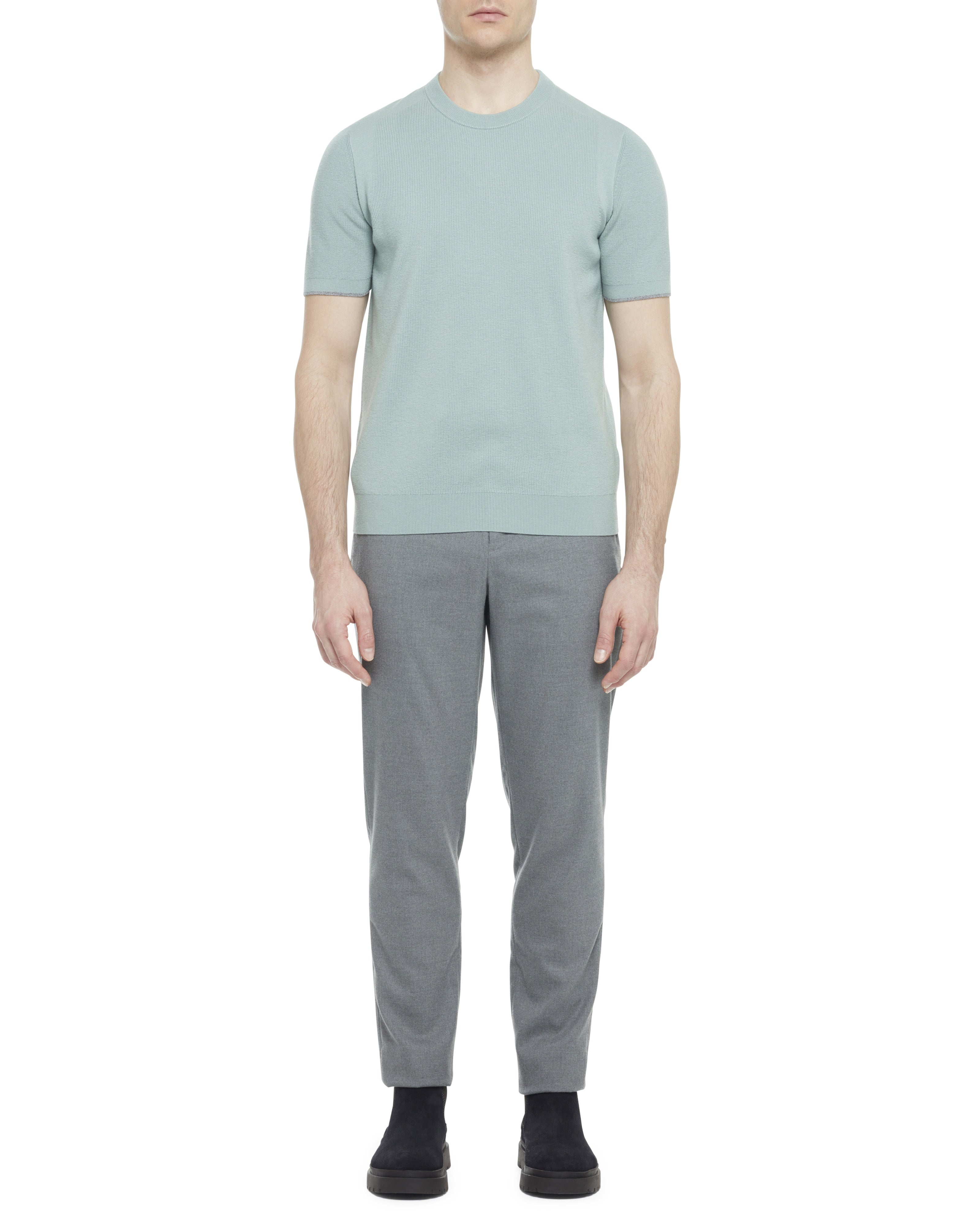 Men's VOISIN-SS Mixed Ribbed T-Shirt