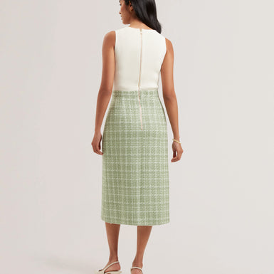 Women's MORIM-Knit Bodice Boucle Midi Skirt