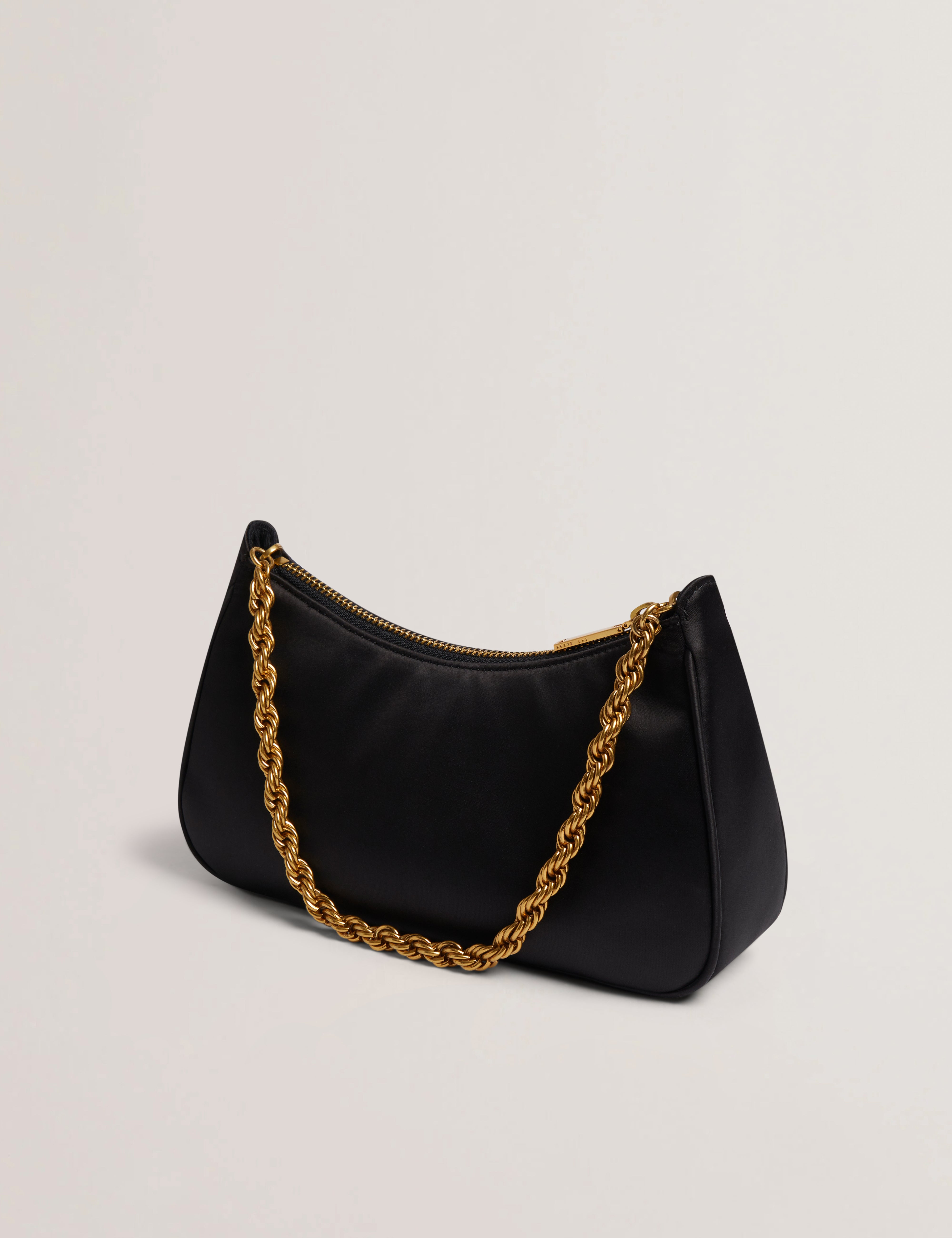 Women's AGNISE-Chain Detail Satin Shoulder Bag Black