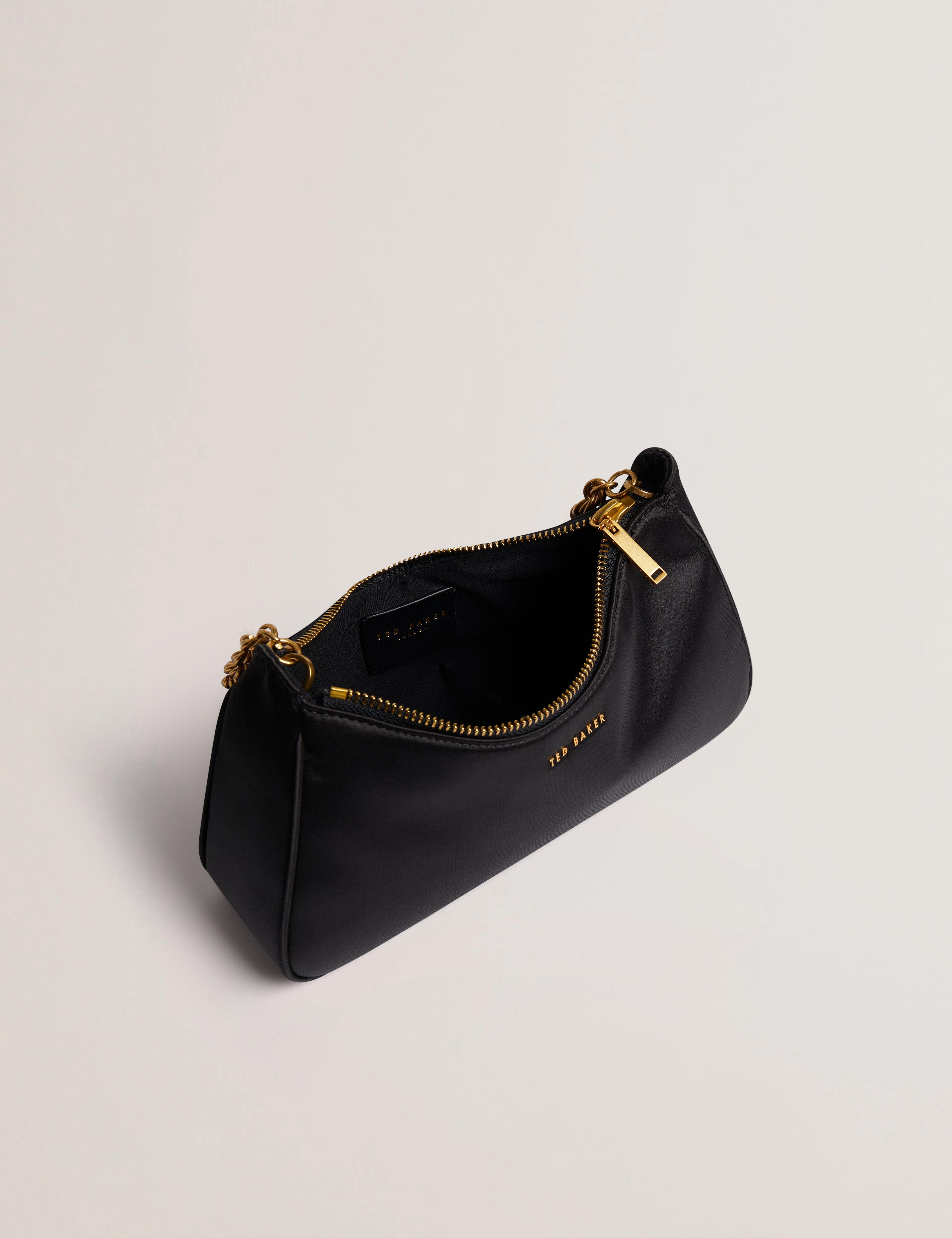 Women's AGNISE-Chain Detail Satin Shoulder Bag Black