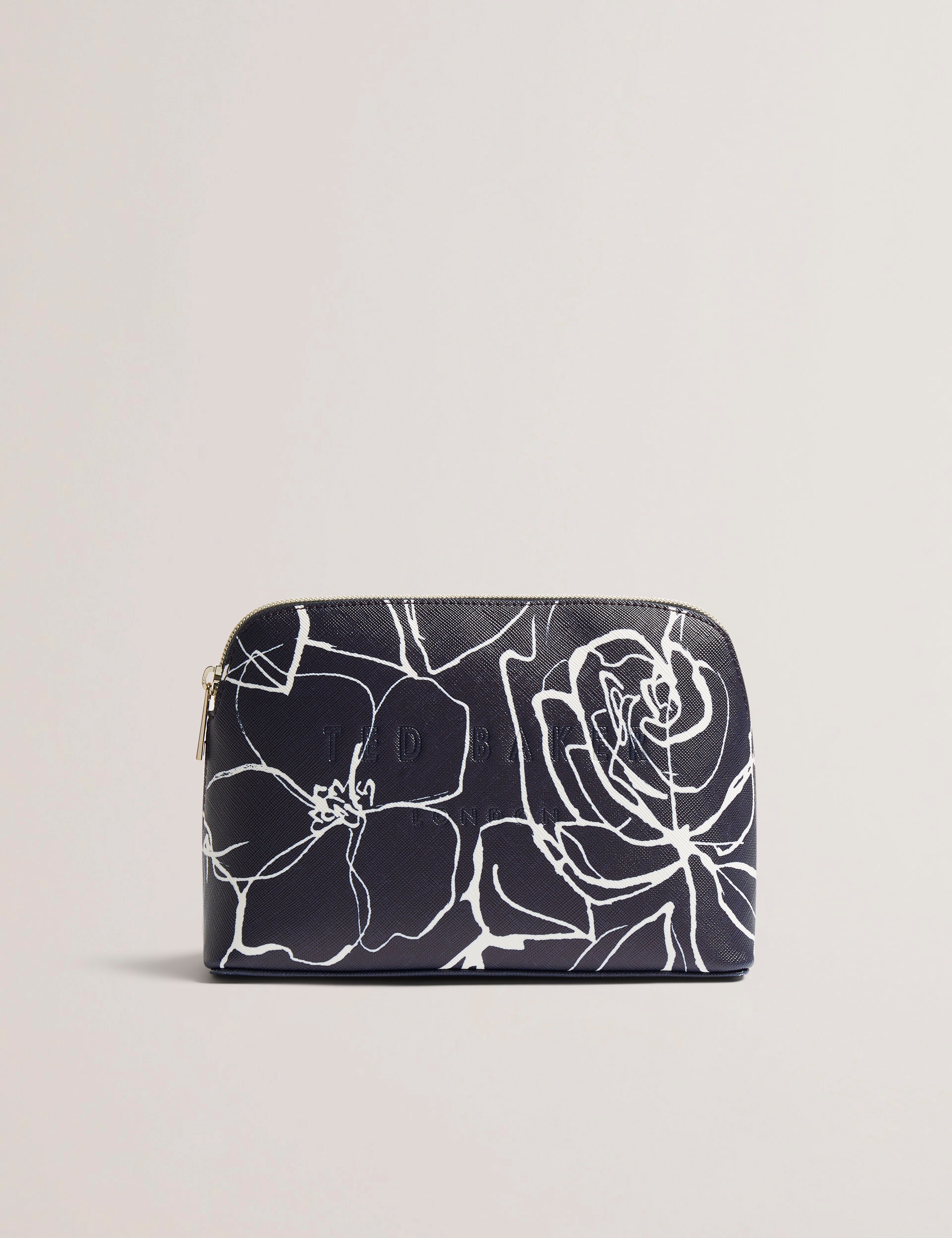 Women's ALLIMI-Linear Rose Makeup Bag Navy
