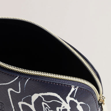 Women's ALLIMI-Linear Rose Makeup Bag Navy
