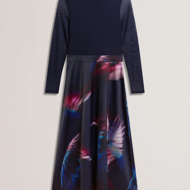 Womens LILABEL-Mesh Top Printed Skirt