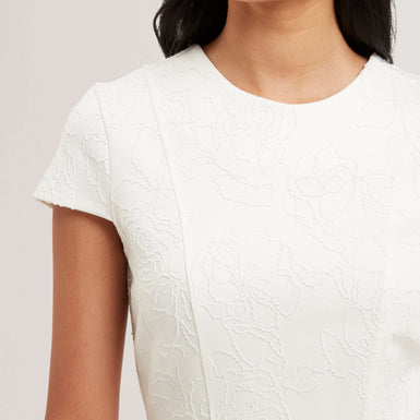 Women's CLODAA-Embroidered Ponte Mini Skater Dress