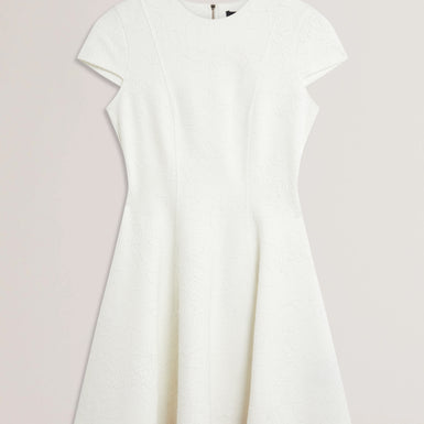 Women's CLODAA-Embroidered Ponte Mini Skater Dress