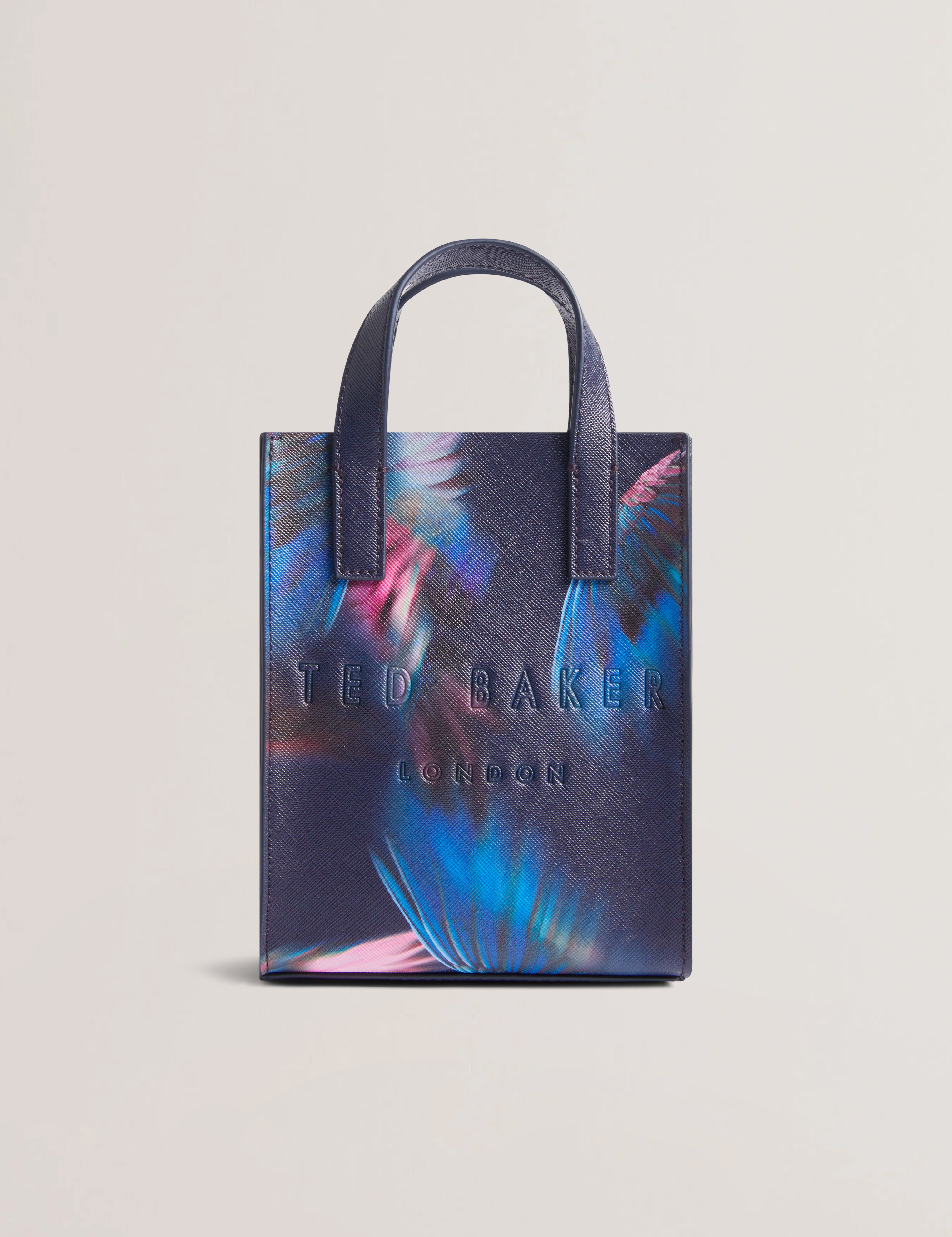 Women's FEACON-Feather Print Mini Icon Bag Navy