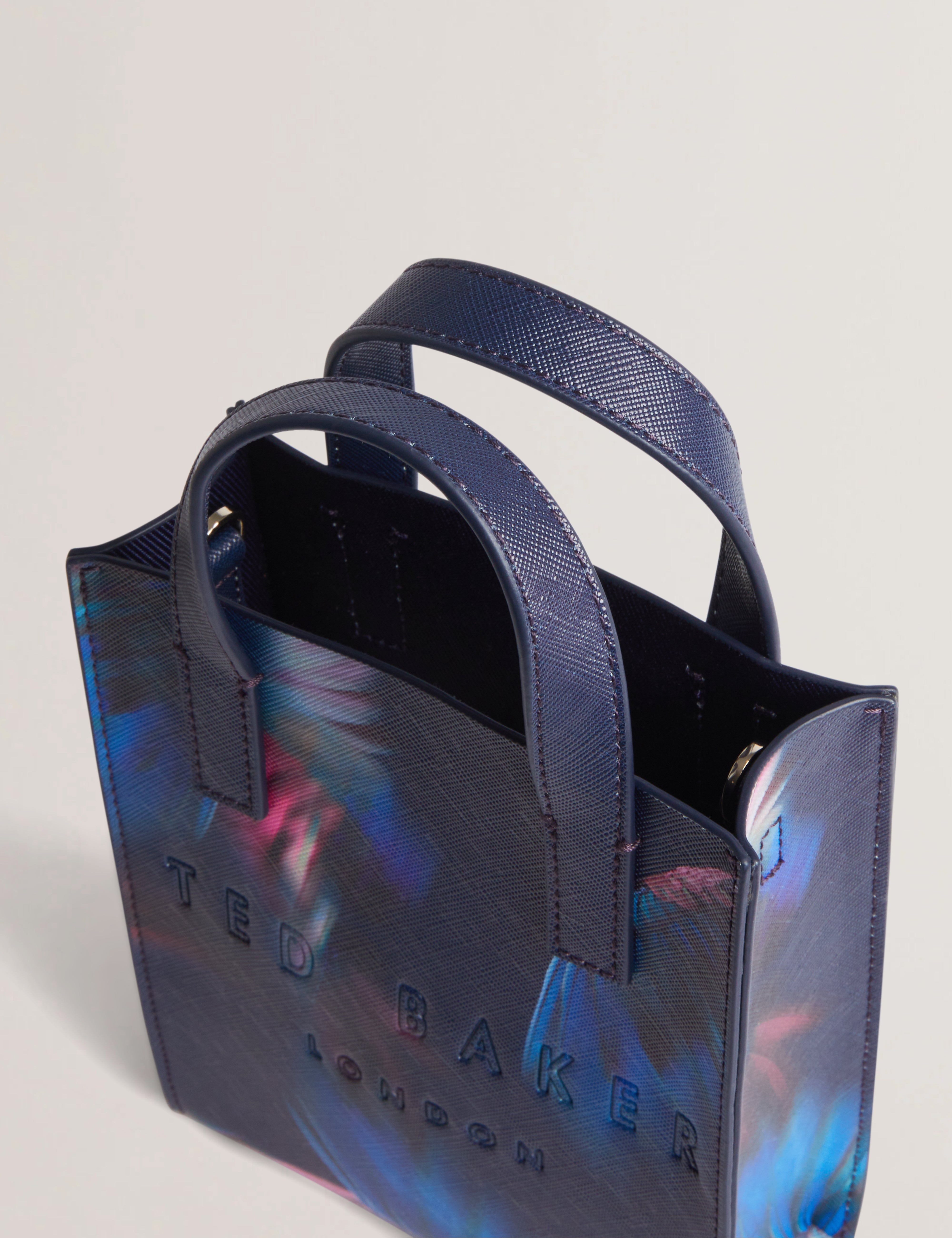 Women's FEACON-Feather Print Mini Icon Bag Navy