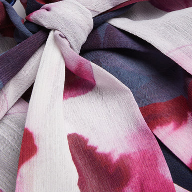 Women's Aracely-Printed LS Neck Tie  Mini Dress Navy