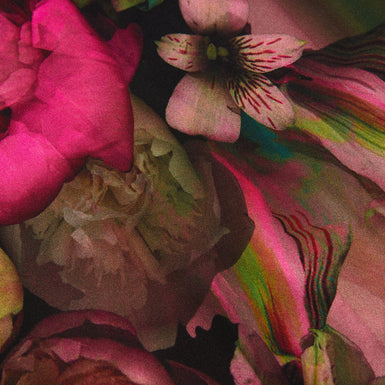 Women's Floene-Printed Skinny Fit Quarter Sleeve Top Black