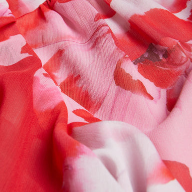 Women's Aleria-Printed Tie Front Balloon Sleeve Red