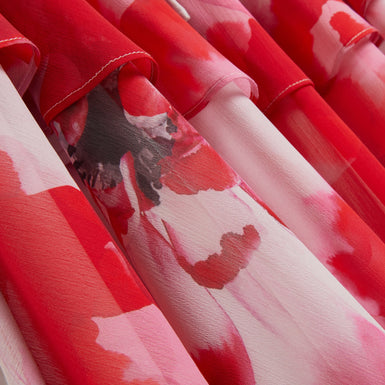 Women's Leyna-Printed Tie Front LS Mini Dress Red