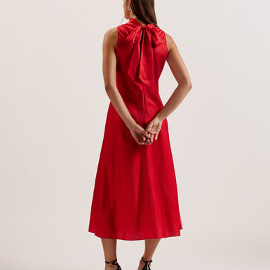 Women's Aliara-Printed Cowl Neck Midi Slip Dress Red