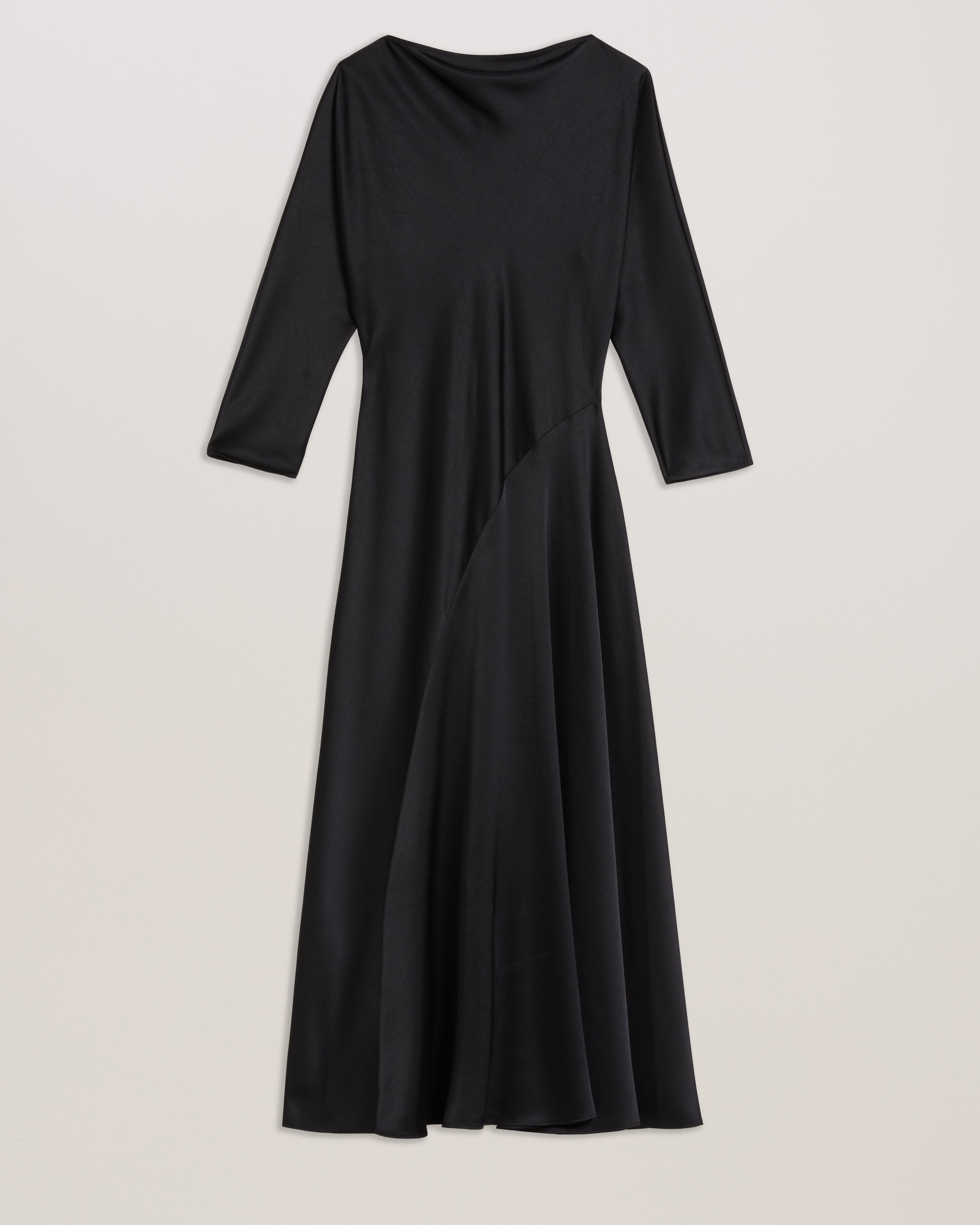 Women's Avelli-Curve Seam Detail Midi Dress Black