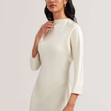 Women's Avelli-Curve Seam Detail Midi Dress White