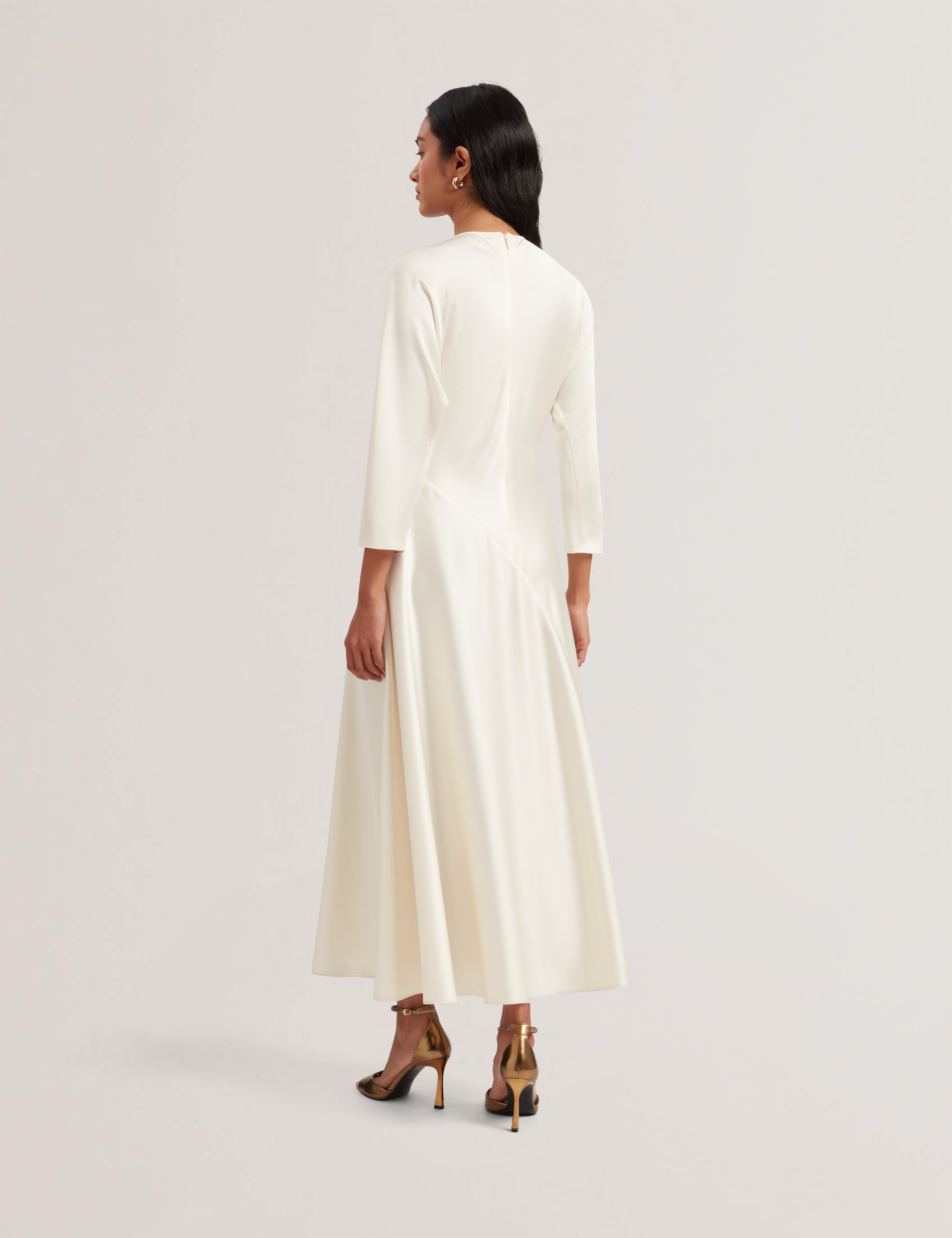 Women's Avelli-Curve Seam Detail Midi Dress White