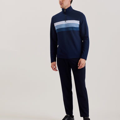 Men's Longman-Ombre Detail Half Zip Sweatshirt Navy