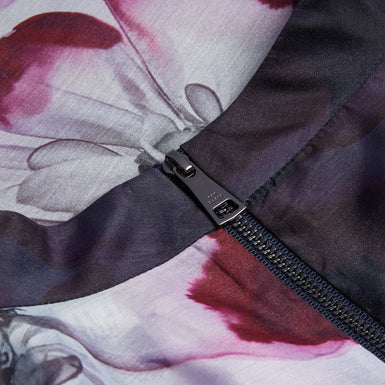 Women's Catalo-Printed Organza Top & Balloon Sleeves Navy