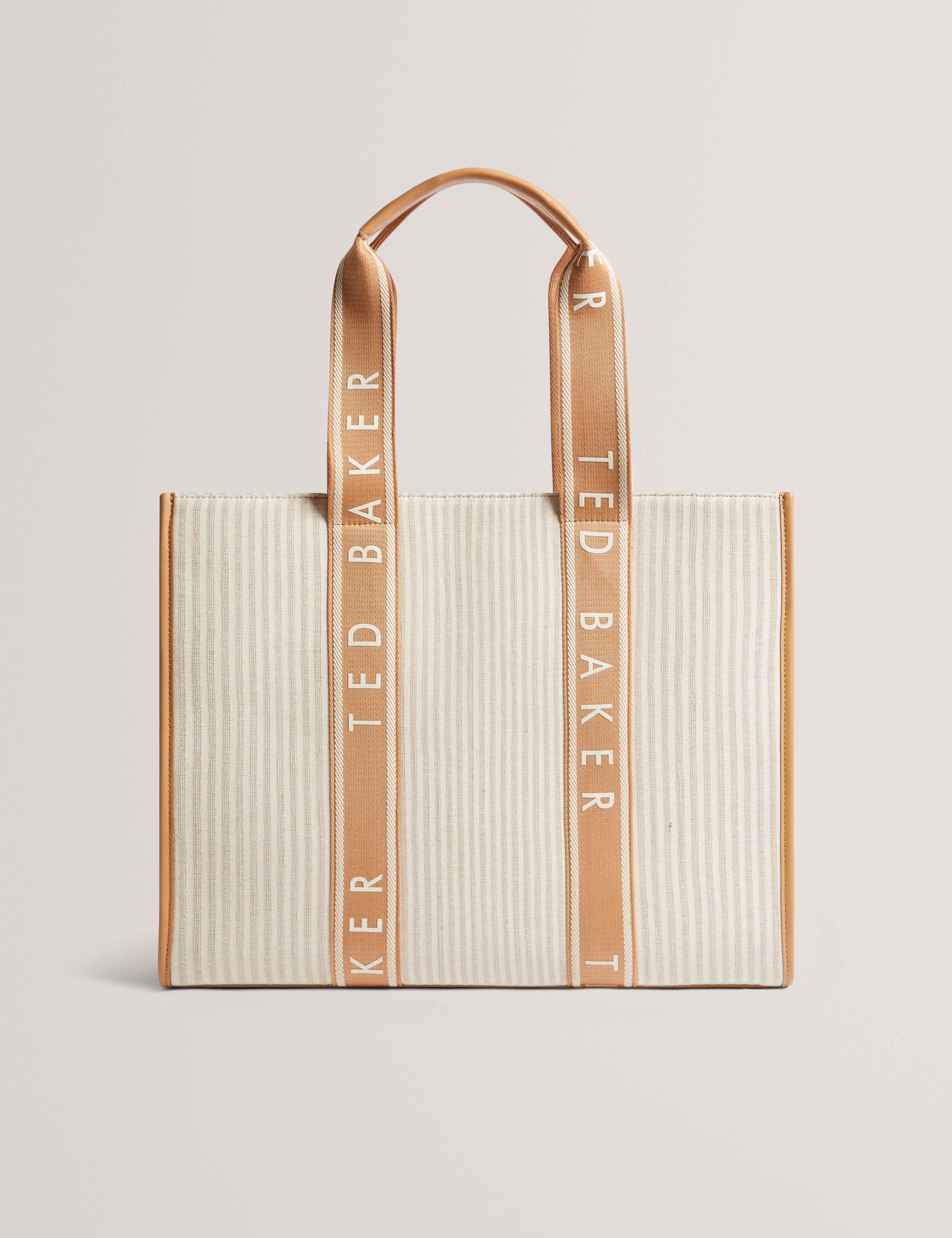 Women's HAYLLEE-Striped Canvas Large Icon Bag Camel