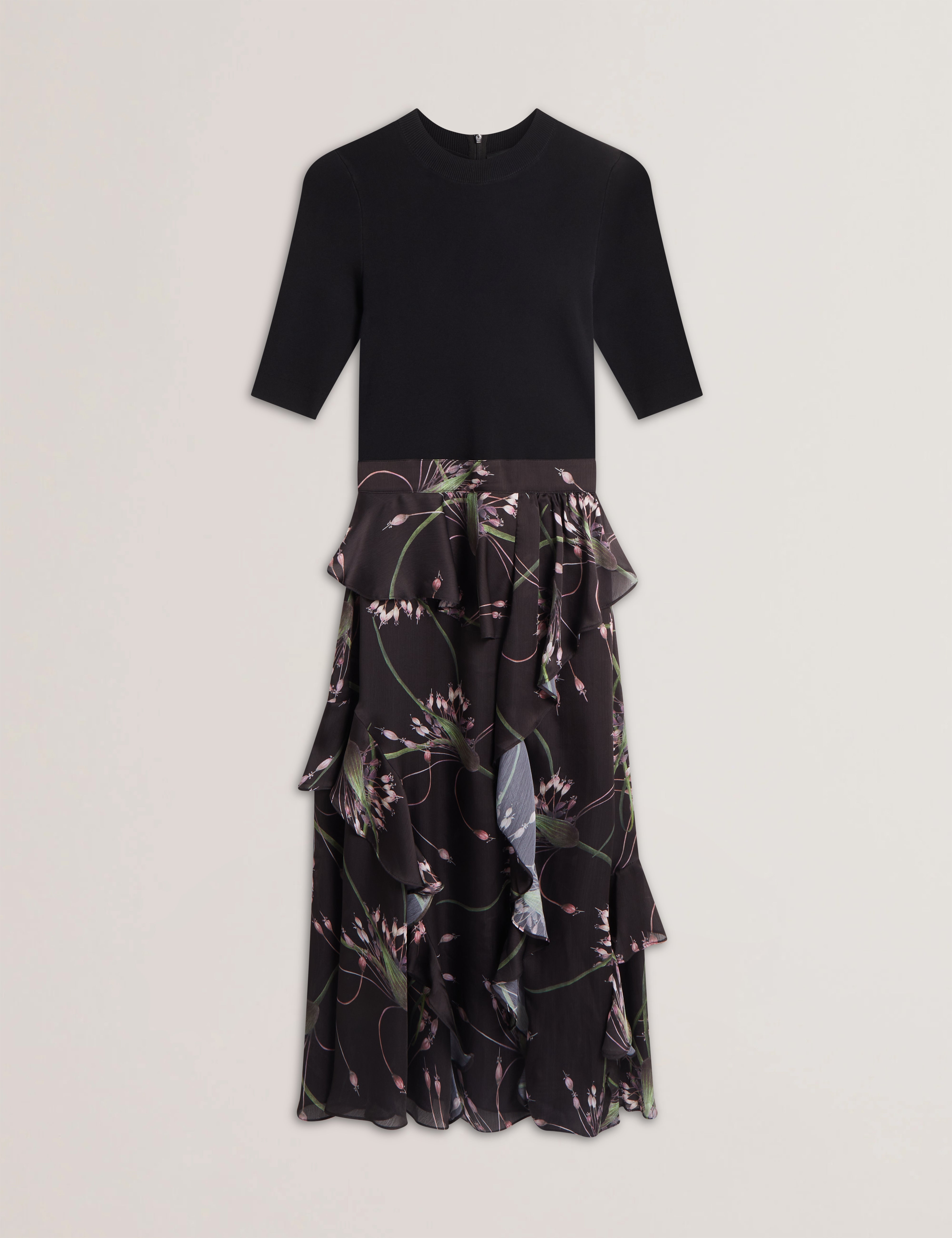 Womens CASIEYY-Fitted Knit Bodice Dress Wit