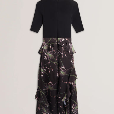 Womens CASIEYY-Fitted Knit Bodice Dress Wit