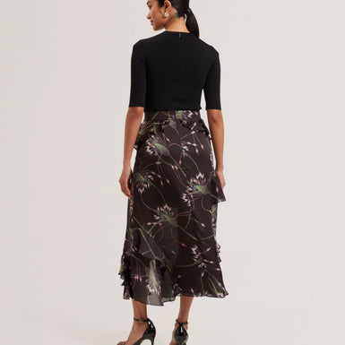 Womens CASIEYY-Fitted Knit Bodice Dress Wit