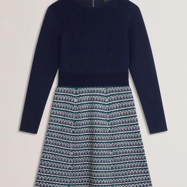 Women's GEORGEZ-Interest Skirt Knitted Mini Dress Navy