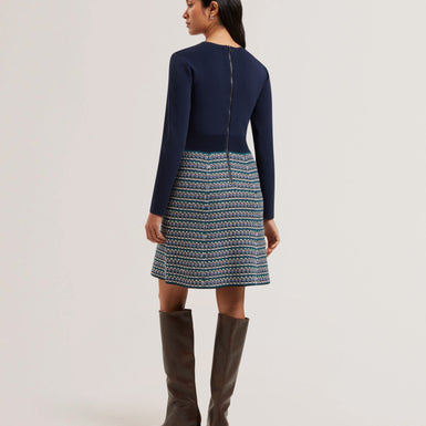 Women's GEORGEZ-Interest Skirt Knitted Mini Dress Navy