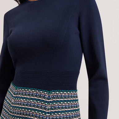 Women's GEORGEZ-Interest Skirt Knitted Mini Dress Navy