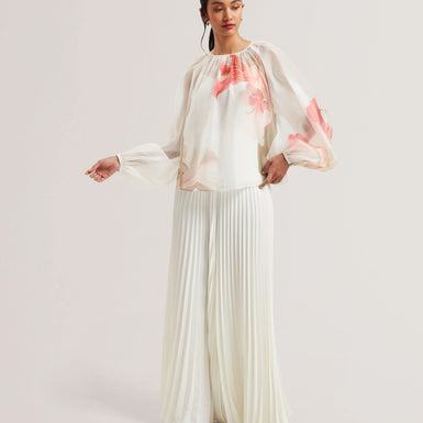 Women's ERIANA-Organza Puff Sleeve Blouse