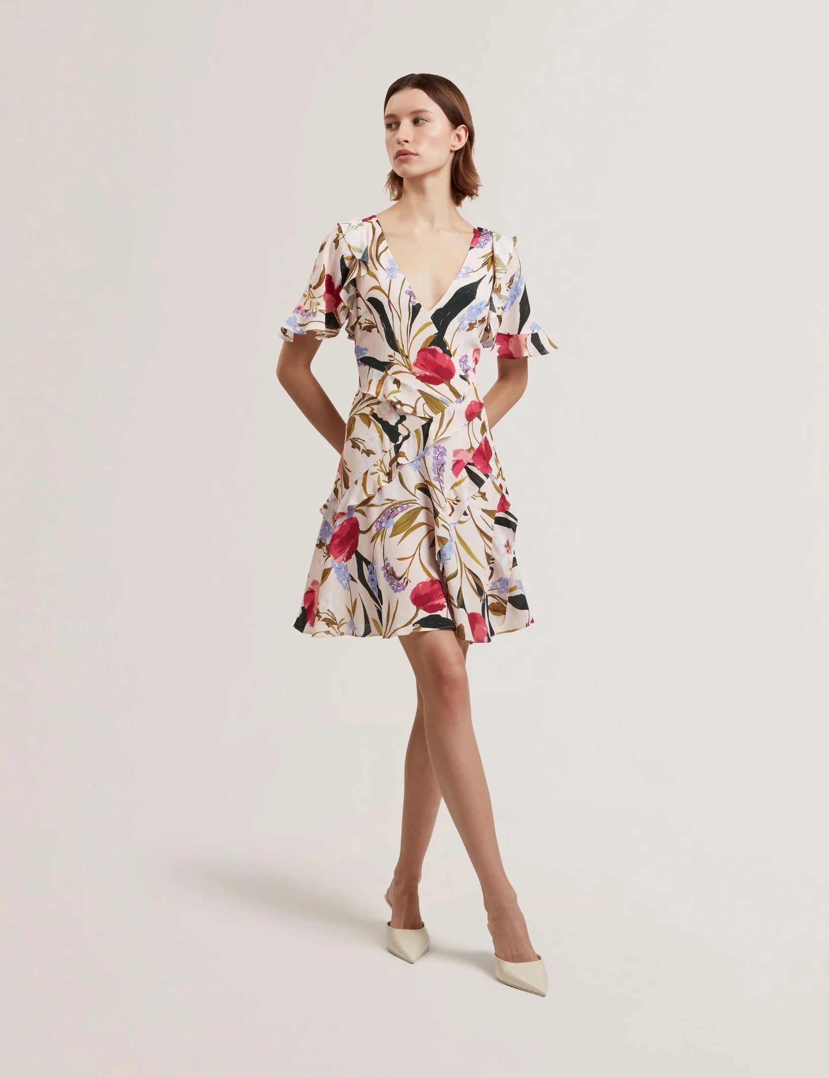 Women's ISSIIA-Frill Detail Mini Dress