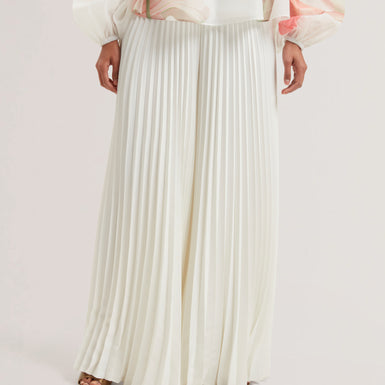 Women's HARYX-Pleated Wide Leg Crepe Trouser