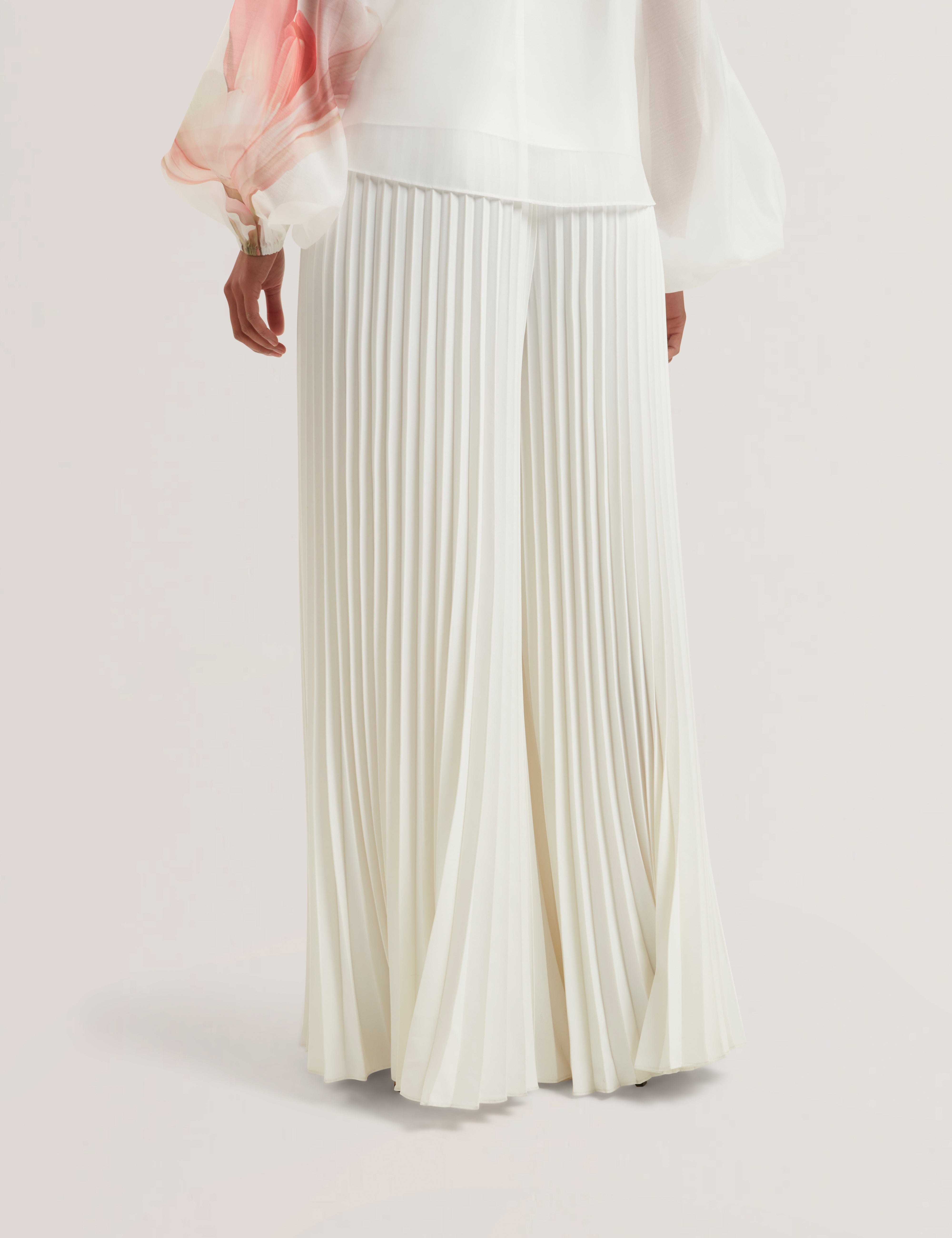 Women's HARYX-Pleated Wide Leg Crepe Trouser