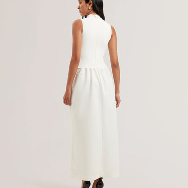 Women's CAATTIE-Sleeveless Midaxi Knitted Bodice Dress Ivory