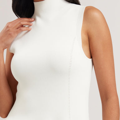 Women's CAATTIE-Sleeveless Midaxi Knitted Bodice Dress Ivory