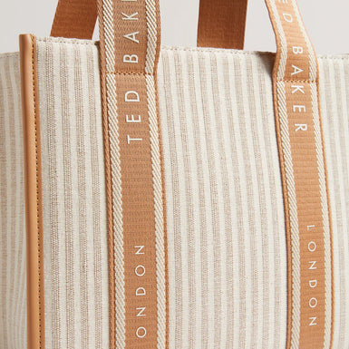 Womens HARLLEE-Striped Canvas Small Webbing