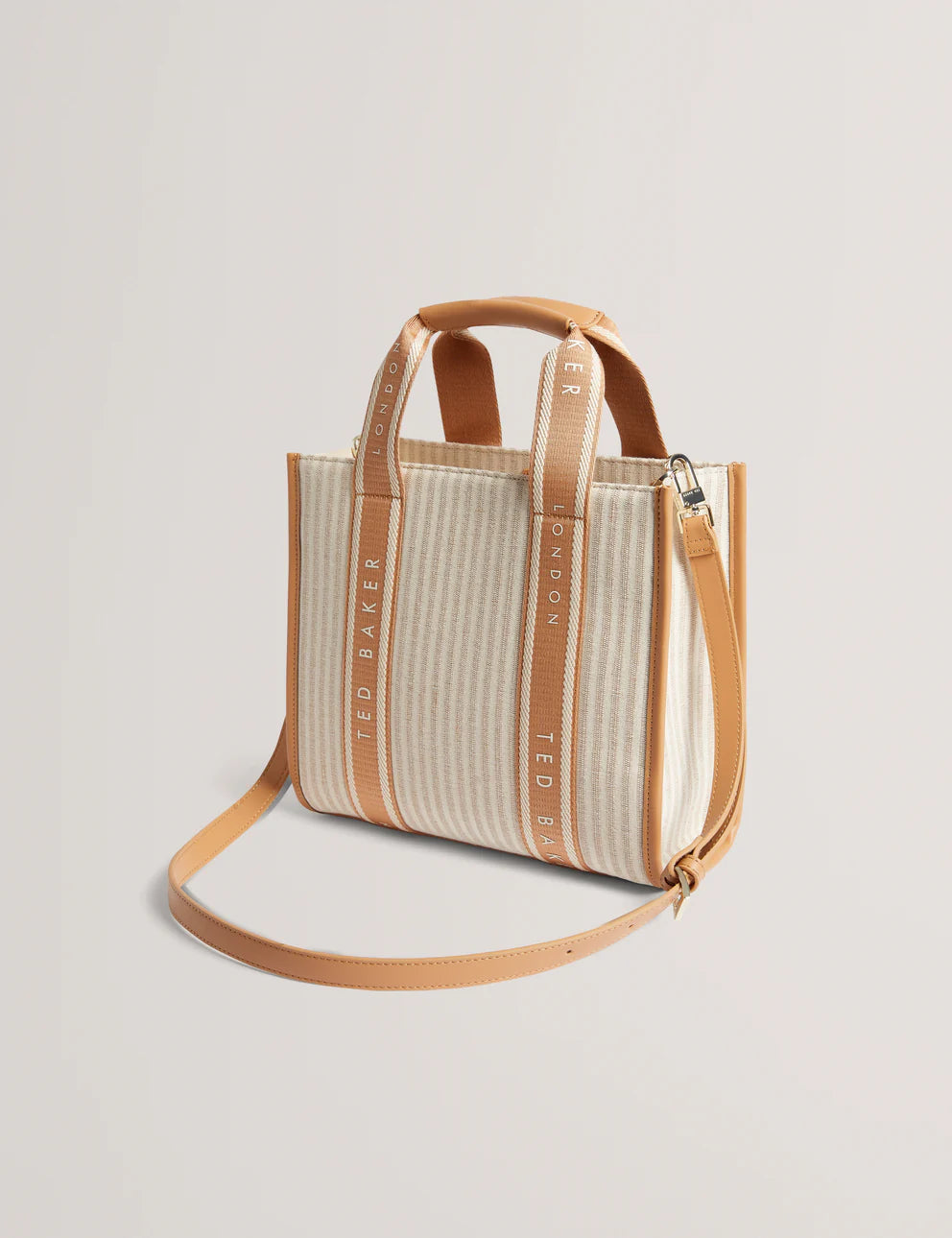 Womens HARLLEE-Striped Canvas Small Webbing