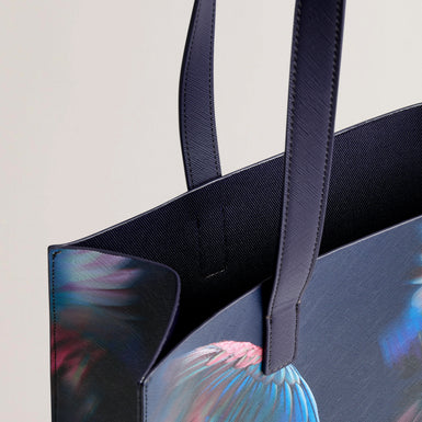 Women's FEAKKON-Feather Print Large Icon Bag Navy