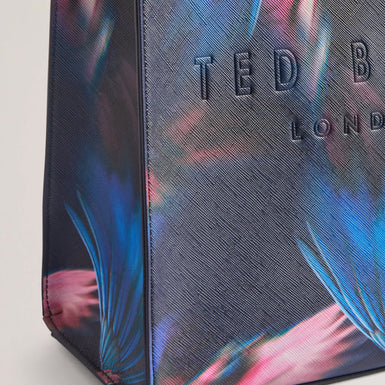 Women's FEACONS-Feather Print Small Icon Bag Navy