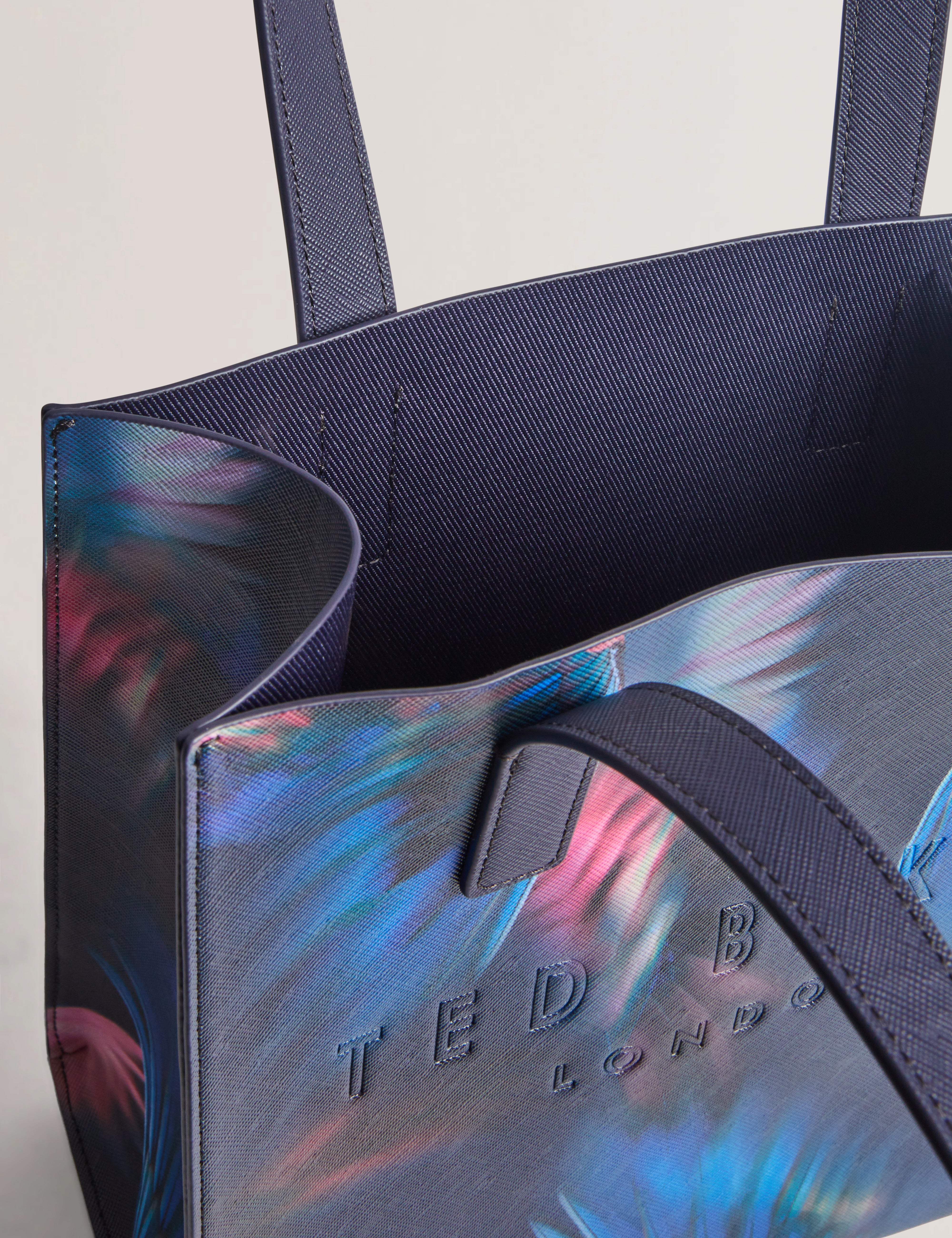 Women's FEACONS-Feather Print Small Icon Bag Navy