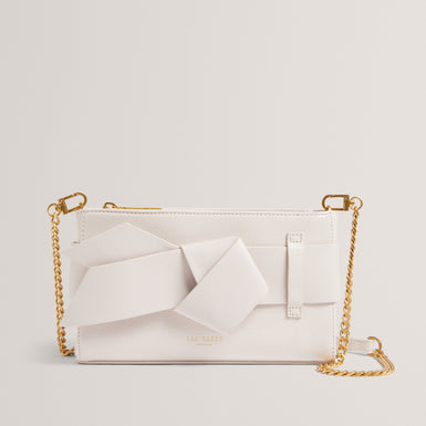 Women's JIMMAH-Soft PU Bow Clutch Bag Ivory