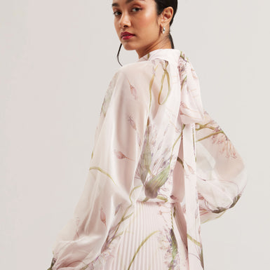 Women's LANAAS-Maxi Shirt Dress with Scarf Detail Lt-Pink