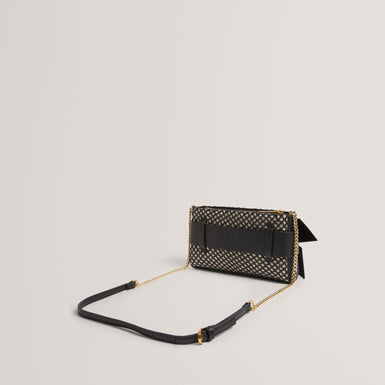 Women's JEESIE-Soft PU Bow Canvas Clutch Bag